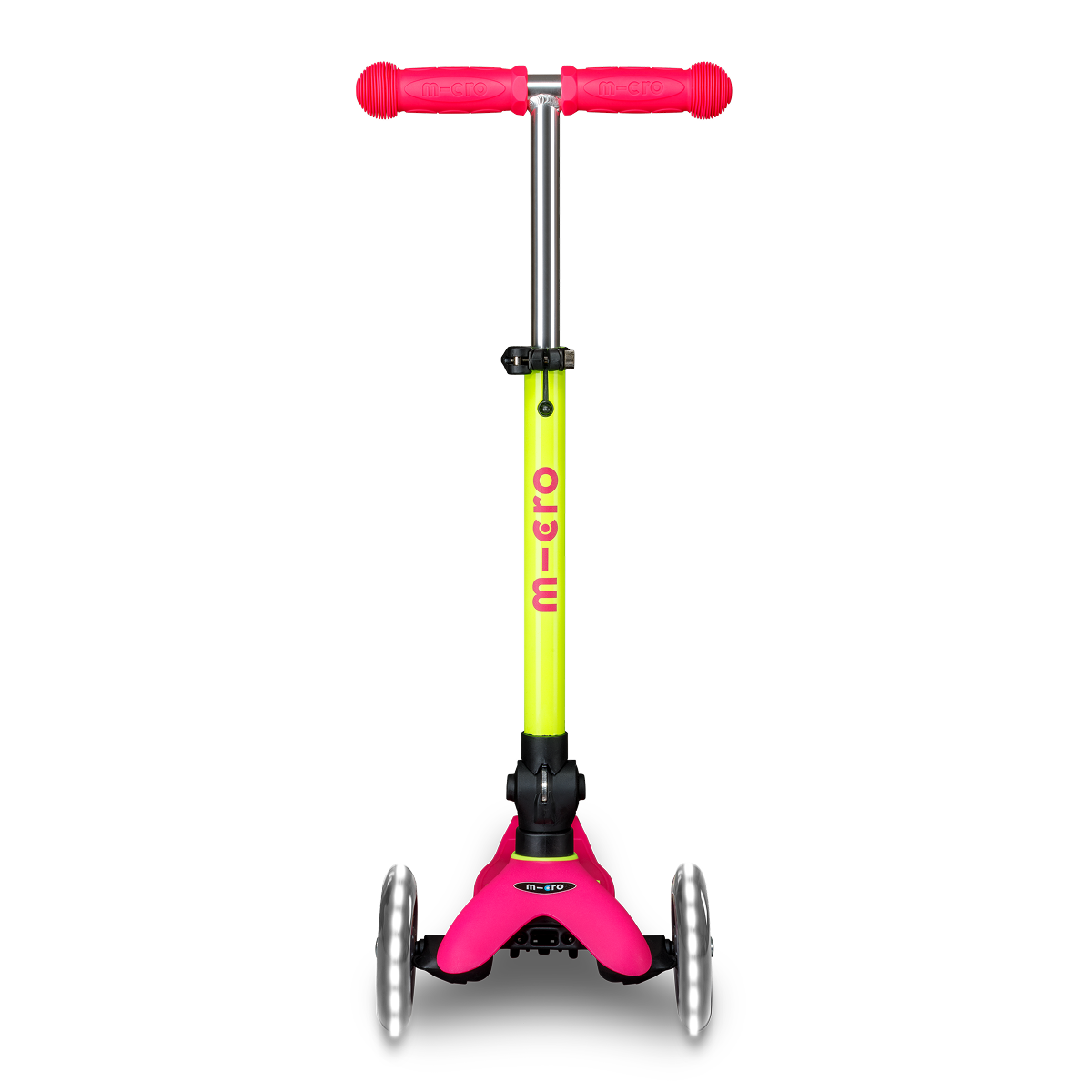 Mini Deluxe Foldable LED Scooter - Neon Flamingo Pink/Yellow