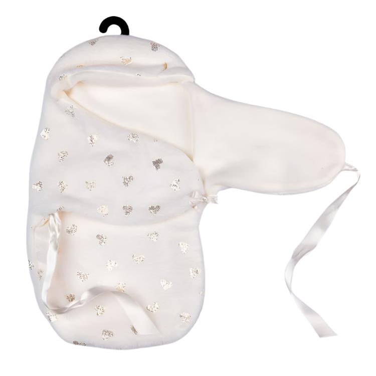 My FAO Doll Swaddle - White With Gold Hearts