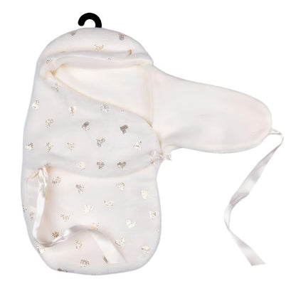 My FAO Doll Swaddle - White With Gold Hearts