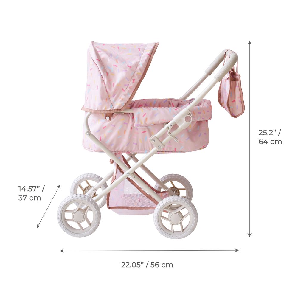 Olivia's Little World Confetti Doll Classic Stroller with Removable Bassinet