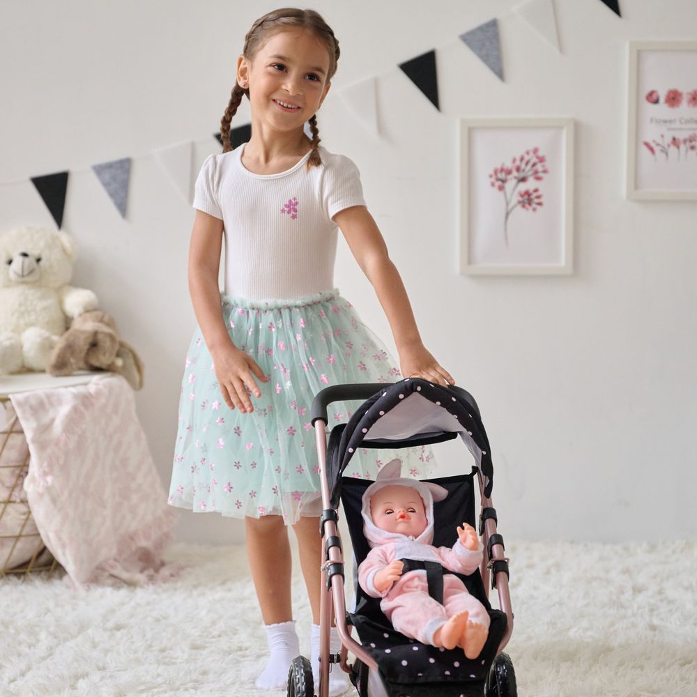 Olivia's Little World Pin Up Doll Jogging Stroller & Retractable Canopy - Black