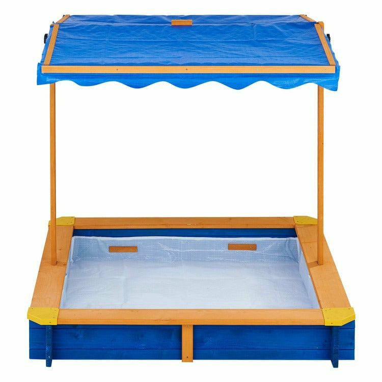 Outdoor Summer Sand Box - Wood / Blue