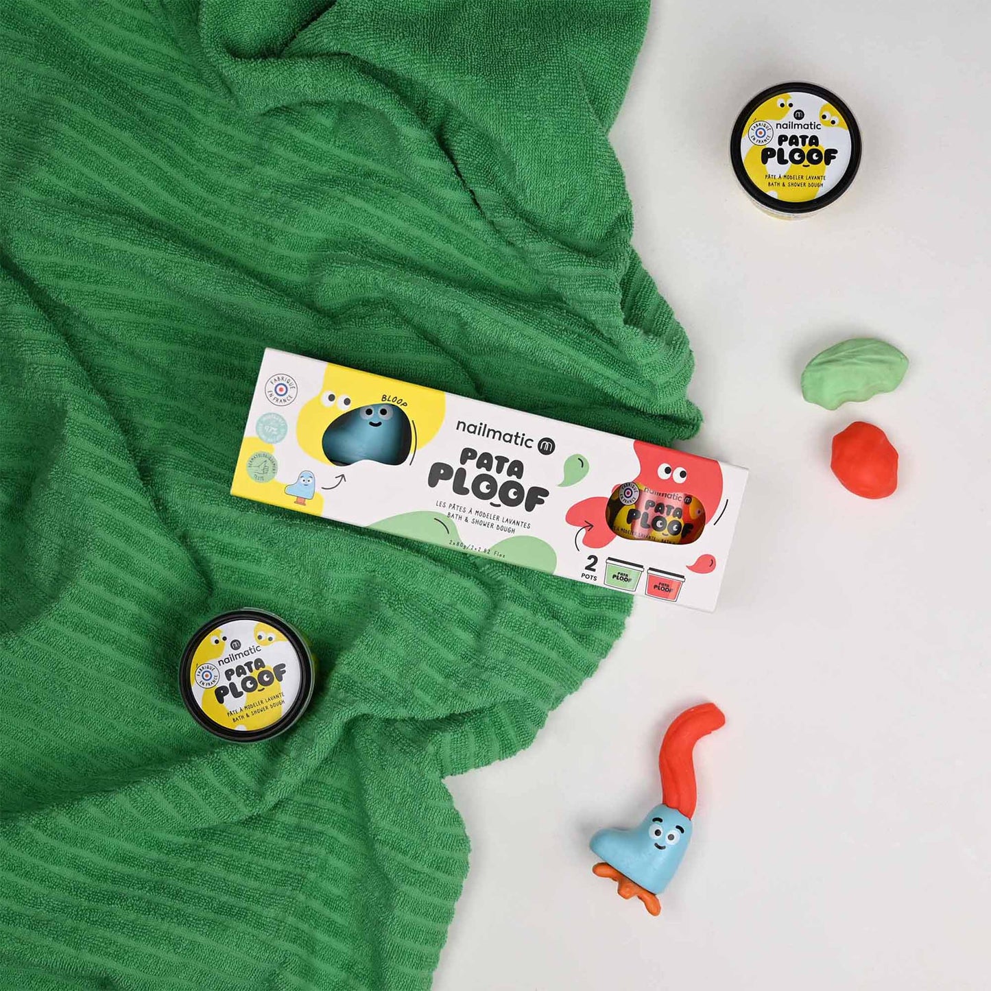 Pataploof Bloop - Bath Dough Set of 2 in Green + Red
