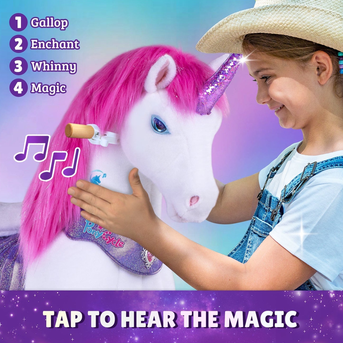 Pink Unicorn Model Y Ride on Toy - 4-7 Years