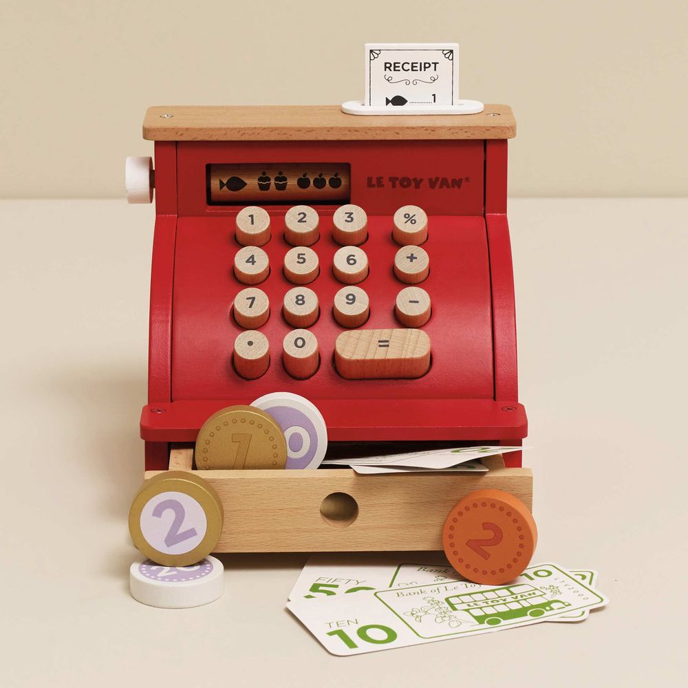 Play Wooden Cash Register & Money