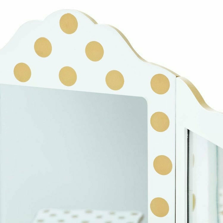 Polka Dot Gisele Play Vanity Set - White/Gold