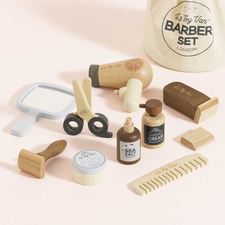Pretend Play Wooden Hairdresser & Barber Kit - 12 Pieces