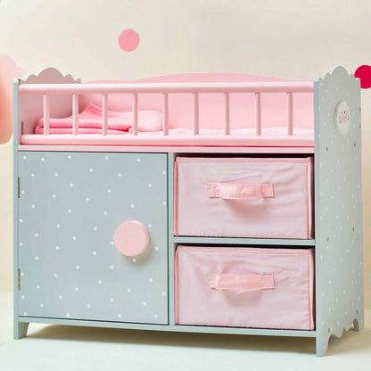 Princess Baby Doll Crib with Cabinet and Cubby