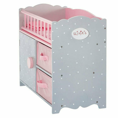 Princess Baby Doll Crib with Cabinet and Cubby