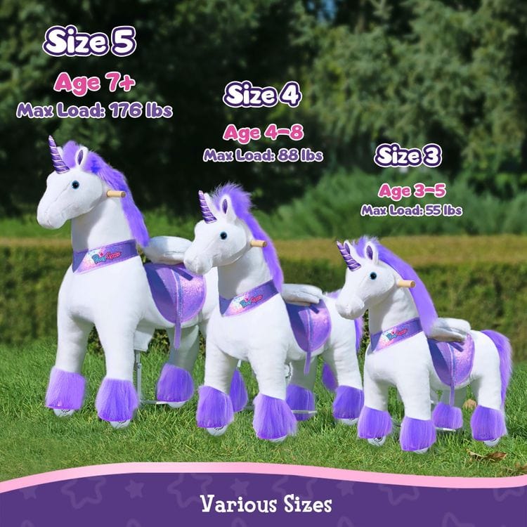 Purple Model U Ride-On Unicorn - 4-7 Years