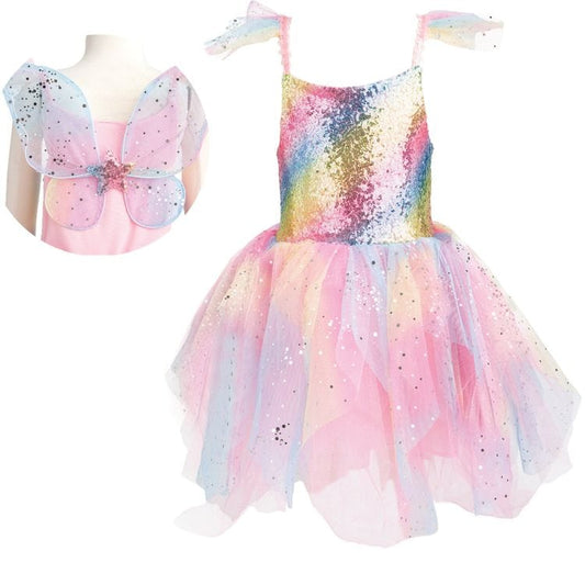 Rainbow Fairy Dress & Wings - Size 7-8 Years