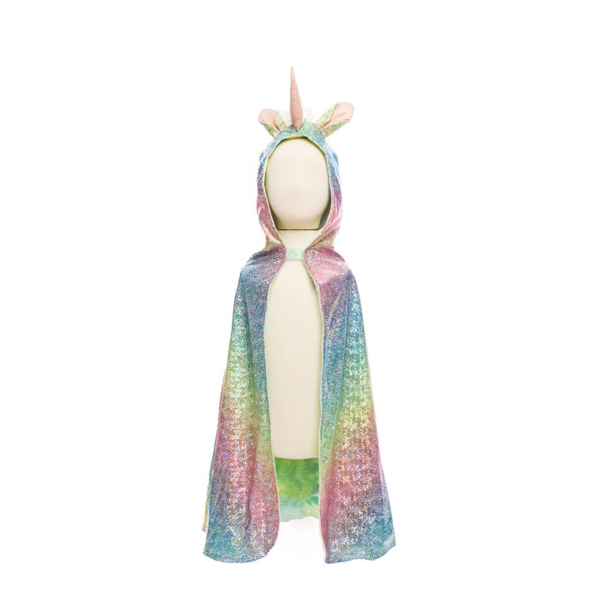 Rainbow Reversible Unicorn Dragon Cape - Size 5-6 Years
