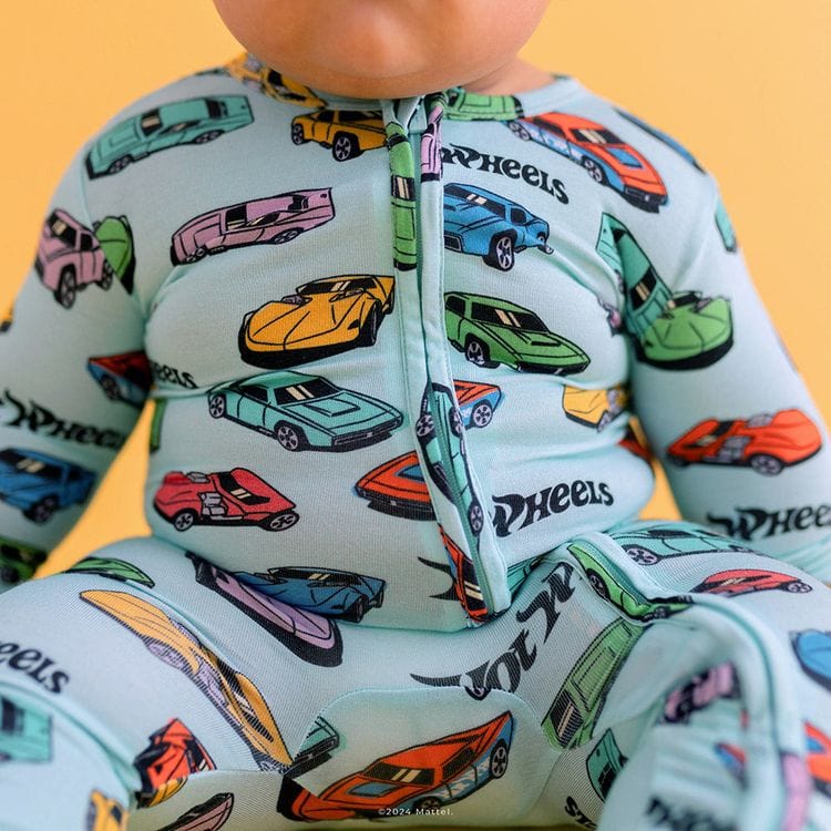 Retro Hot Wheels - Footie Zippered One Piece