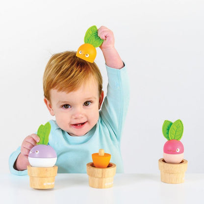 Stacking Wooden Veggies - 9 Pieces