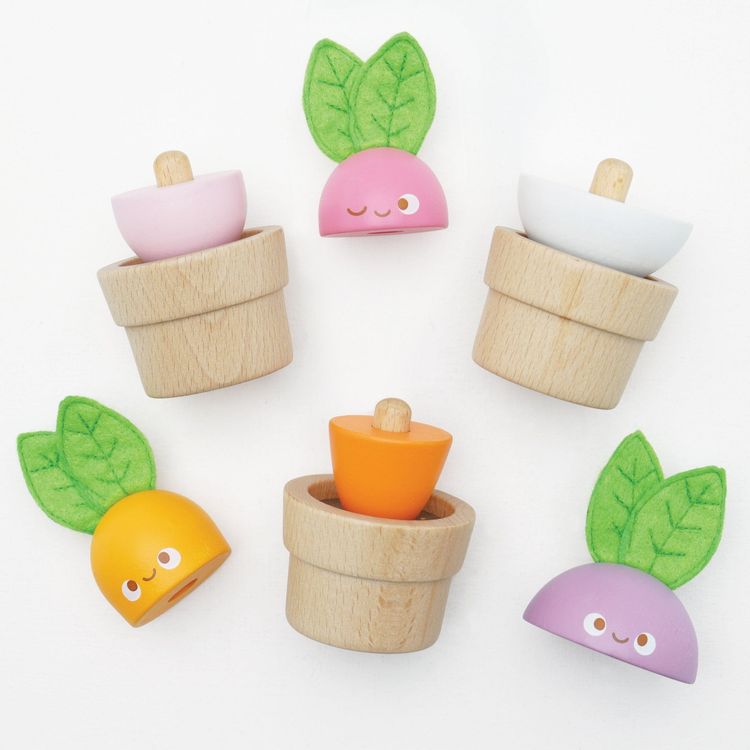 Stacking Wooden Veggies - 9 Pieces
