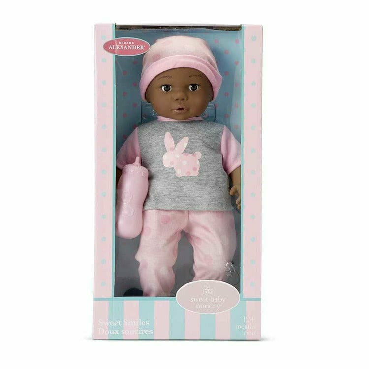 Sweet Smiles Baby Doll - Pink Outfit with Dark Skin Tone
