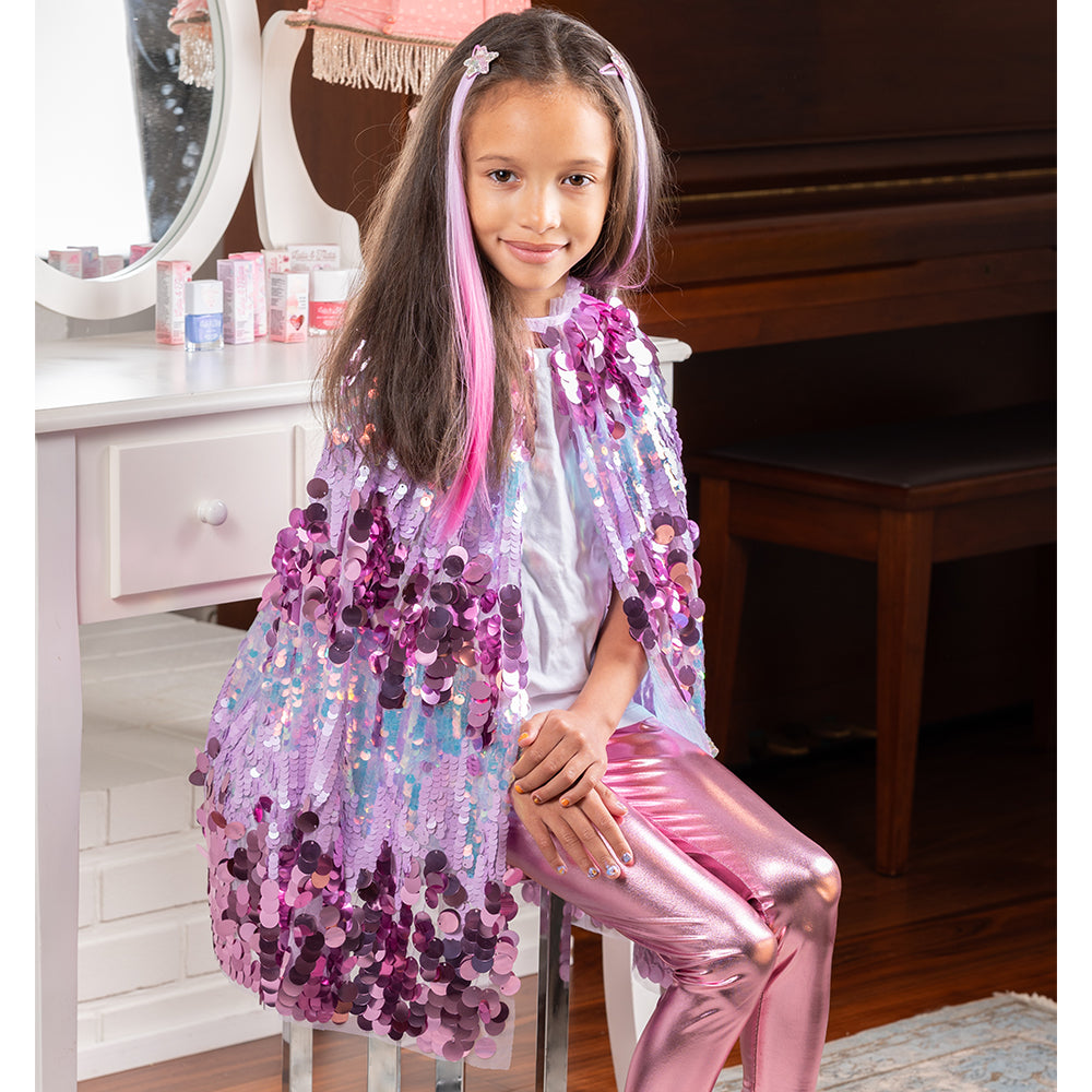 The 5th Avenue Purple Pailette Cape - Size 4-6 Years