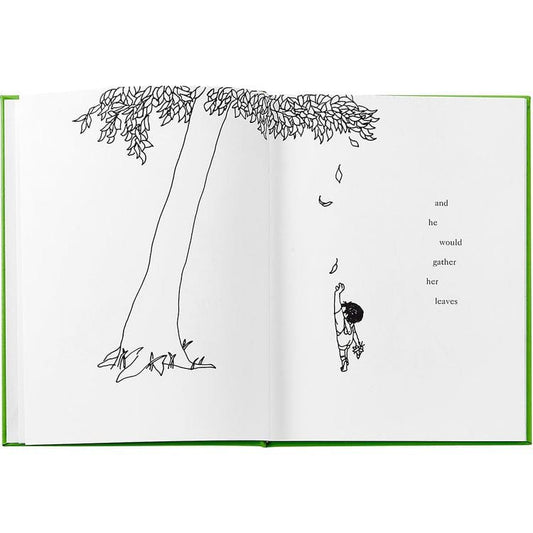 "The Giving Tree" Book in Lime Bonded Leather