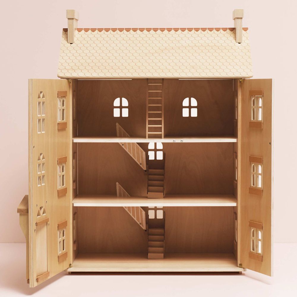 The Grand Natural Wood Doll House