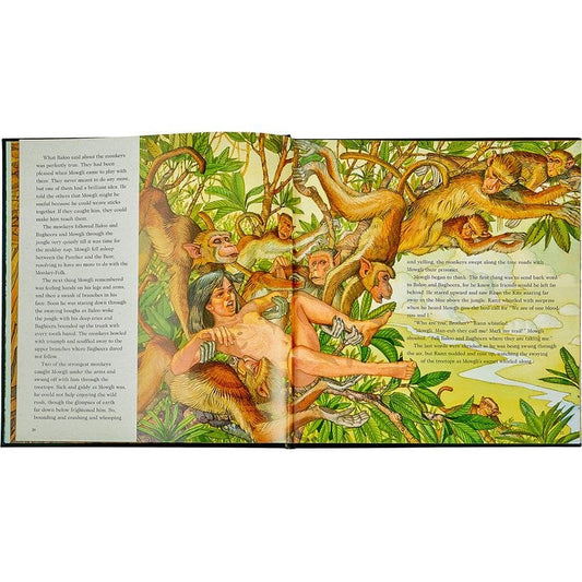 "The Jungle Book" in Green Bonded Leather