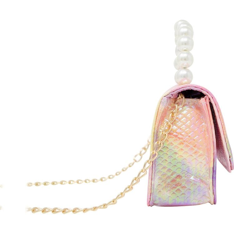 Tie Dye Crocodile Pearl Handle Bag - Pink