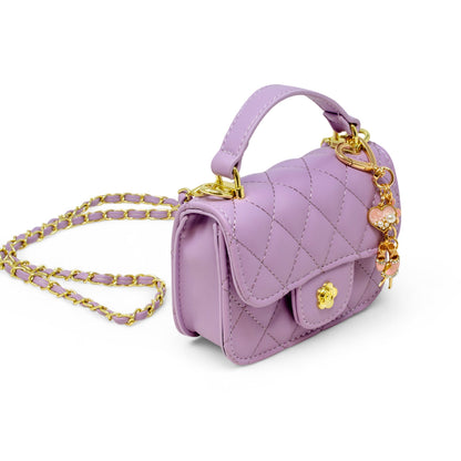 Tiny Quilted Ballet Charm Handbag - Purple