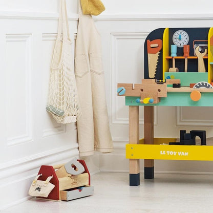 Tool Box & Wooden Tools with 11 Accessories