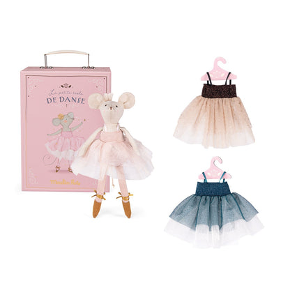 Tutus Mouse Doll with Suitcase - The Little School Of Dance