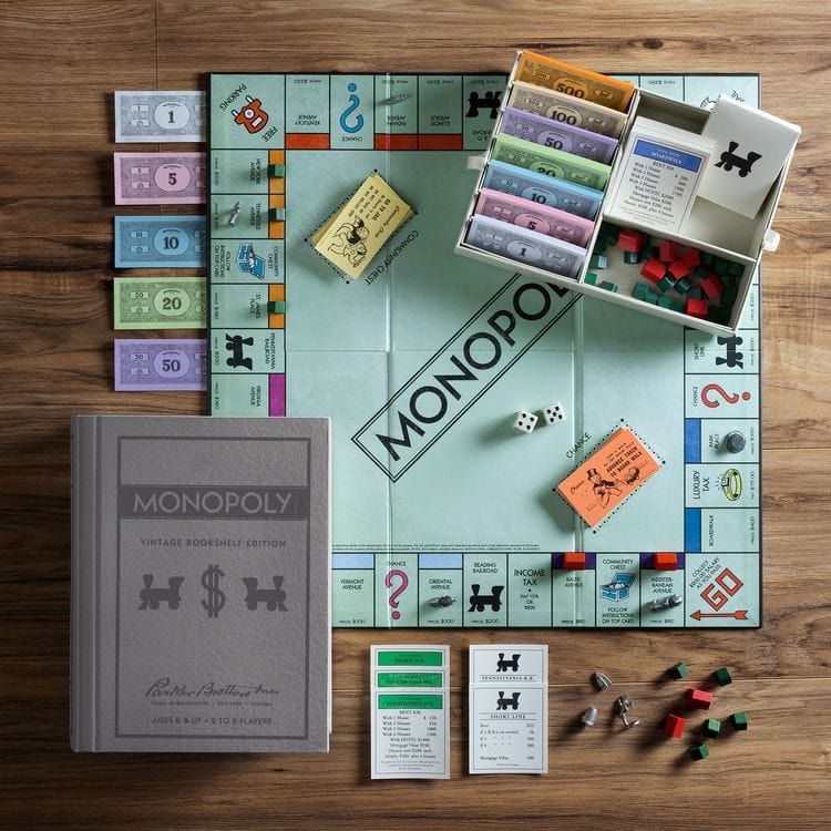 Vintage Bookshelf Games 3-Pack: Monopoly, Scrabble, Clue