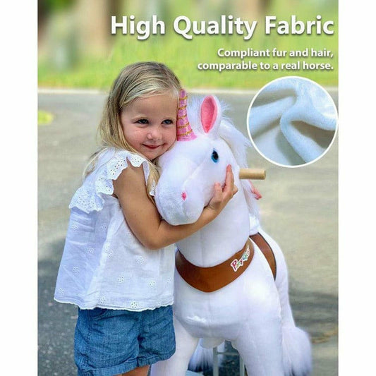 White Model U Ride-On Unicorn - 3-4 Years