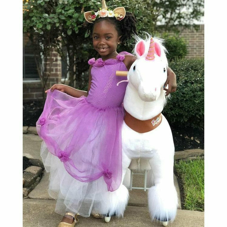 White Model U Ride-On Unicorn - 4-7 Years