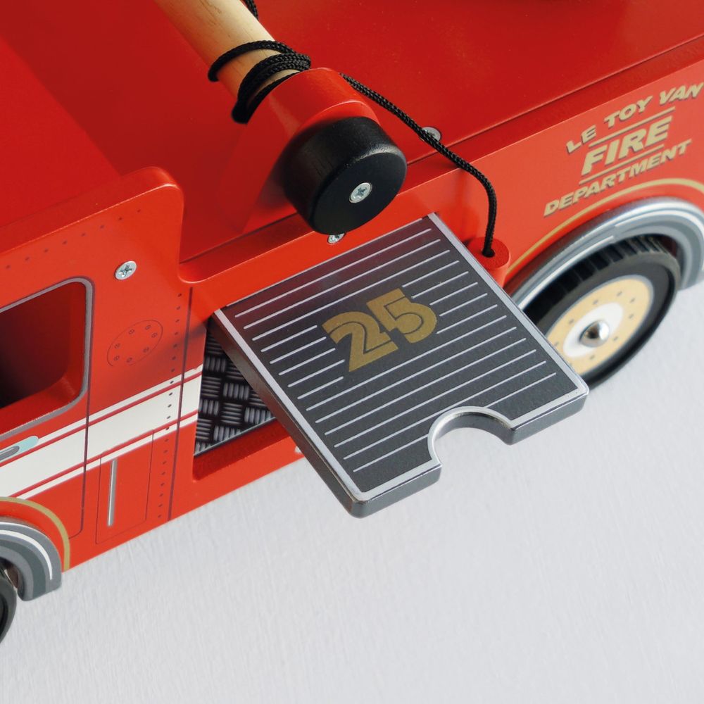 Wood Fire Engine with Firefighters