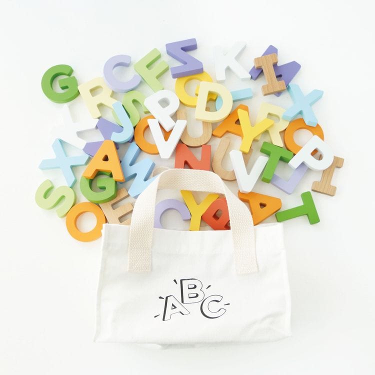 Wooden Alphabet Set & Bag - 60 Letters