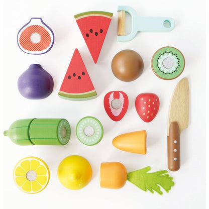 Wooden Chopping Board & Sliceable Play Food
