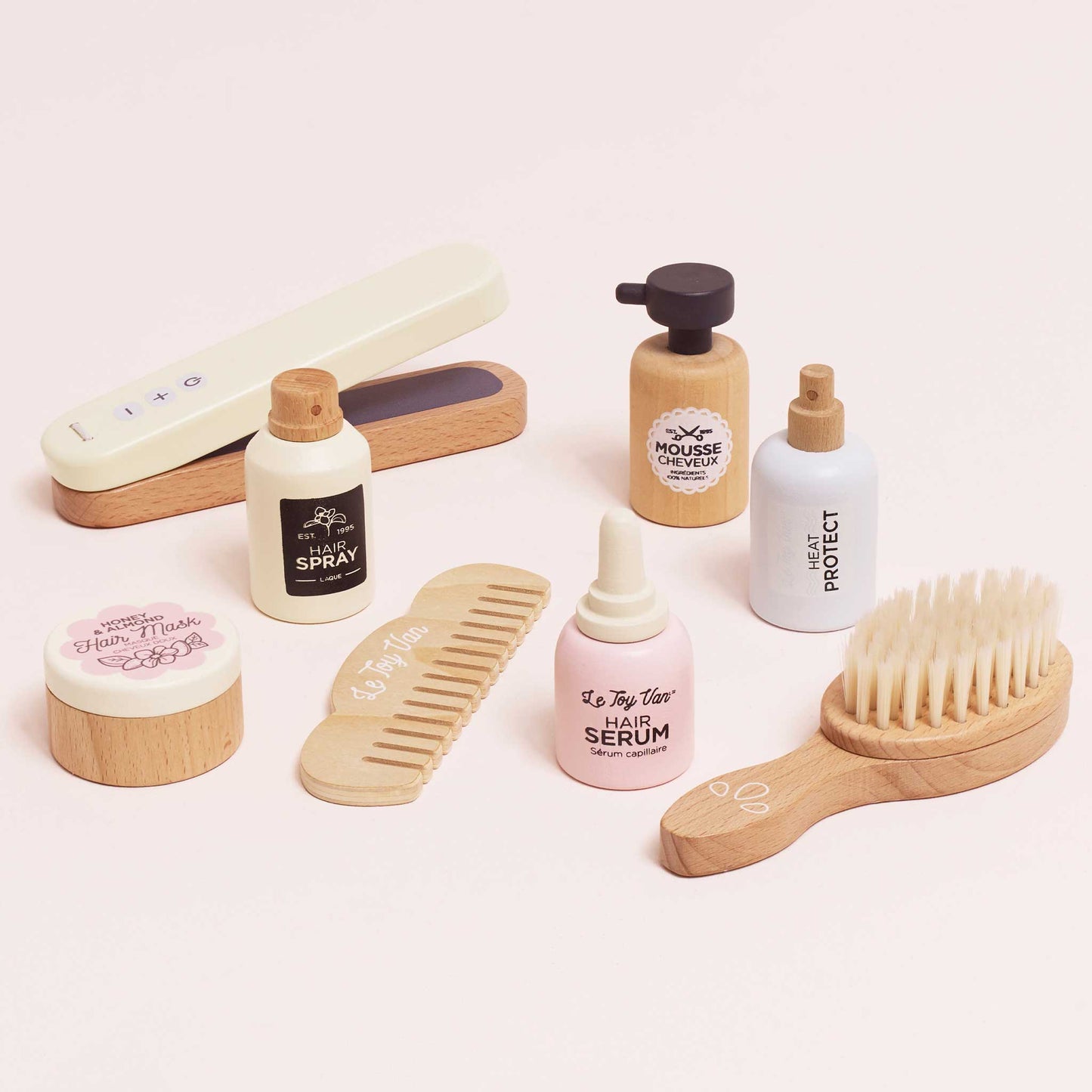 Wooden Hair Straighteners & Accessory Pretend Play Set