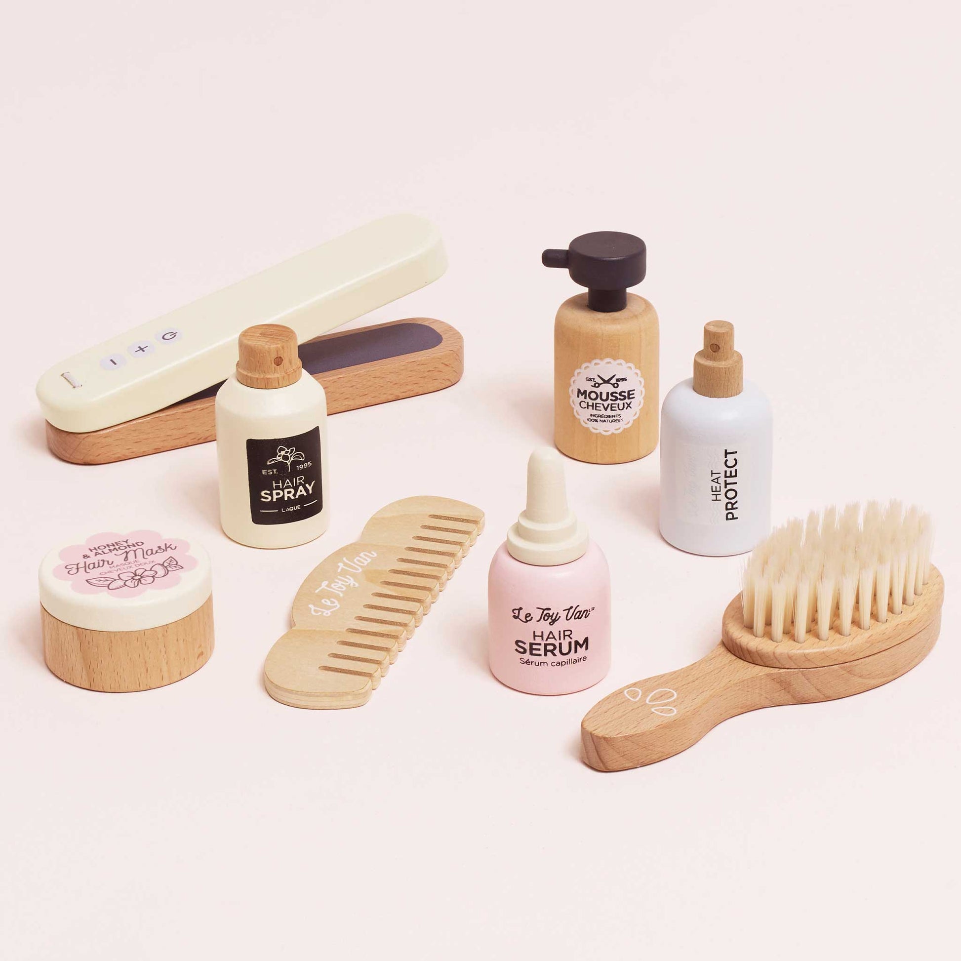 Wooden Hair Straighteners & Accessory Pretend Play Set