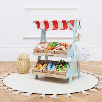 Wooden Market Stall & Fruit Play Food Crate